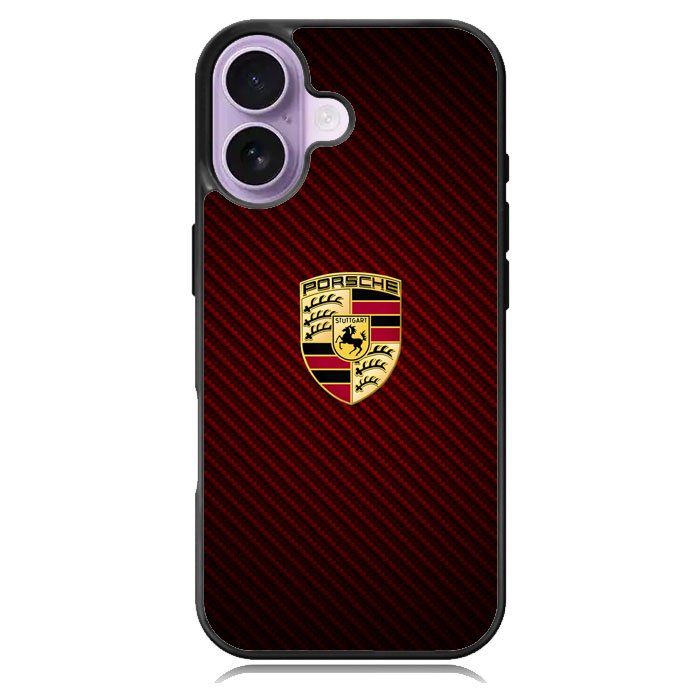 Porsche Logo Carbon Red iPhone 16 Case DC1506