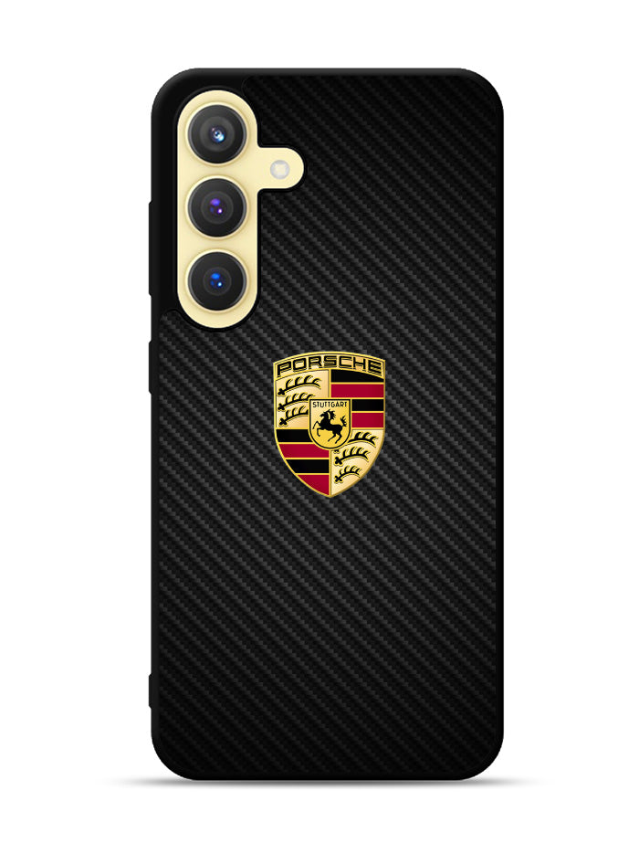 Porsche Logo Carbon Samsung Galaxy S25 Plus 5G , Samsung Galaxy S25+ 5G Case