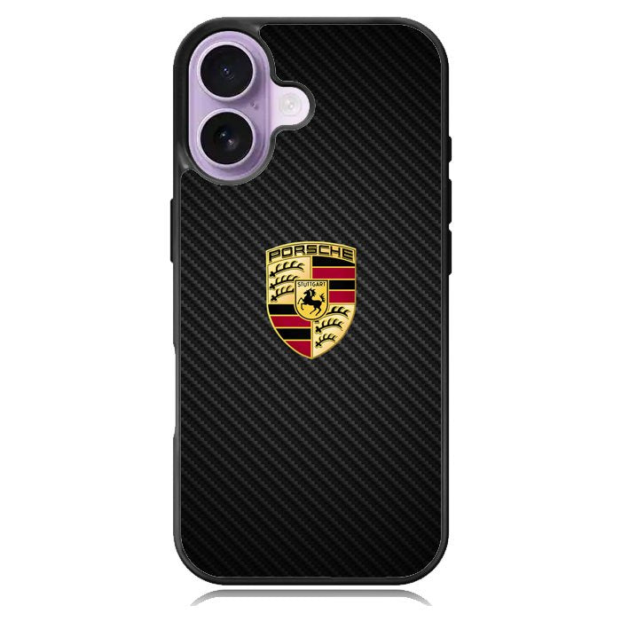 Porsche Logo Carbon iPhone 16 Case DC1505