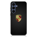 Porsche Logo Carbon Samsung Galaxy S25 Plus , Samsung Galaxy S25+ Case DC1505