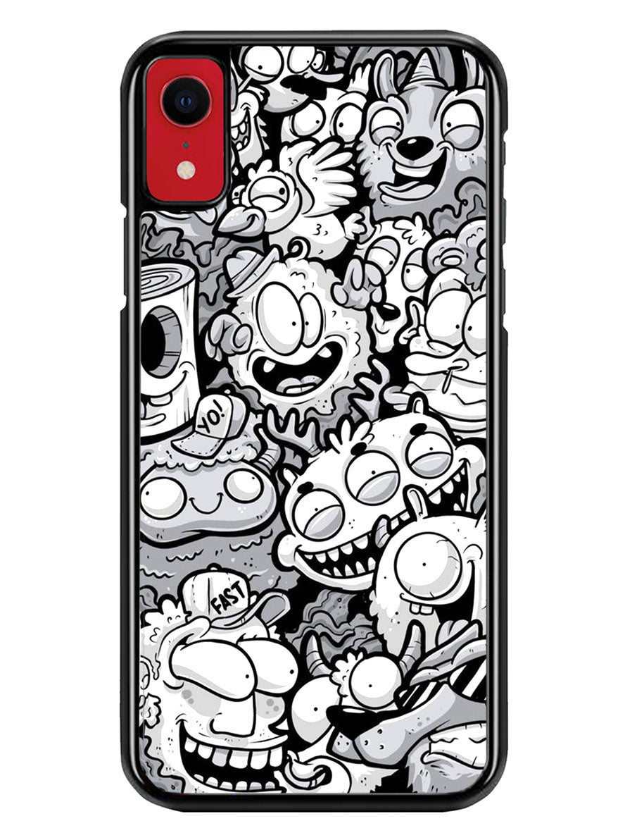 Doodle Art Cartoon iPhone XR Case