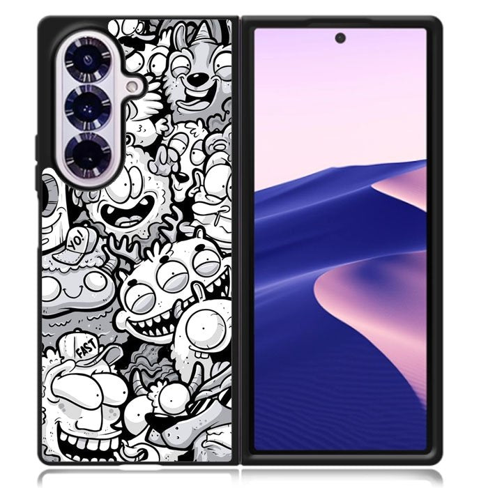 Doodle Art Cartoon Samsung Galaxy Z Fold 7 Case DC0545