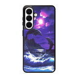 Purple Night Dolphins Beautiful Case Samsung Galaxy S26 phone case with DC1522 design