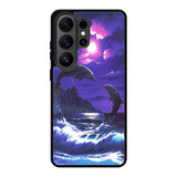 Purple Night Dolphins Beautiful Case Samsung Galaxy S26 Ultra phone case with DC1522 design