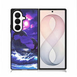 Purple Night Dolphins Beautiful Case Samsung Galaxy Z Fold 8 Ultra Case DC1522