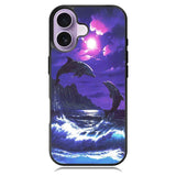 Purple Night Dolphins Beautiful Case iPhone 16 Case DC1522