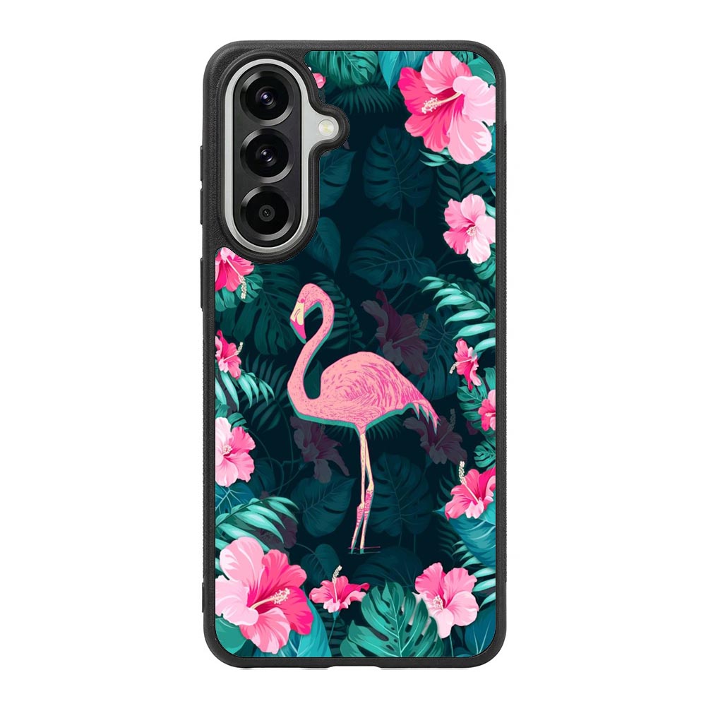 Flamingo And Flowers Samsung Galaxy A37 Case