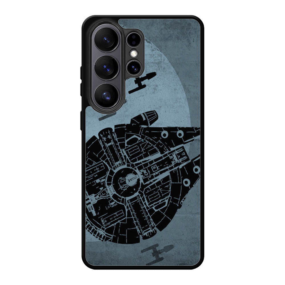 Star Wars Millenium Falcon Blue Samsung Galaxy S26 Ultra phone case