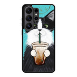 Cute Coffee Cat Samsung Galaxy S26 Ultra phone case