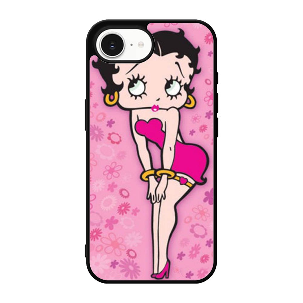 Betty Boop Pink Background Flowers iPhone 17e Case DC0179