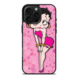 Betty Boop Pink Background Flowers iPhone 16 Pro Max Case DC0179