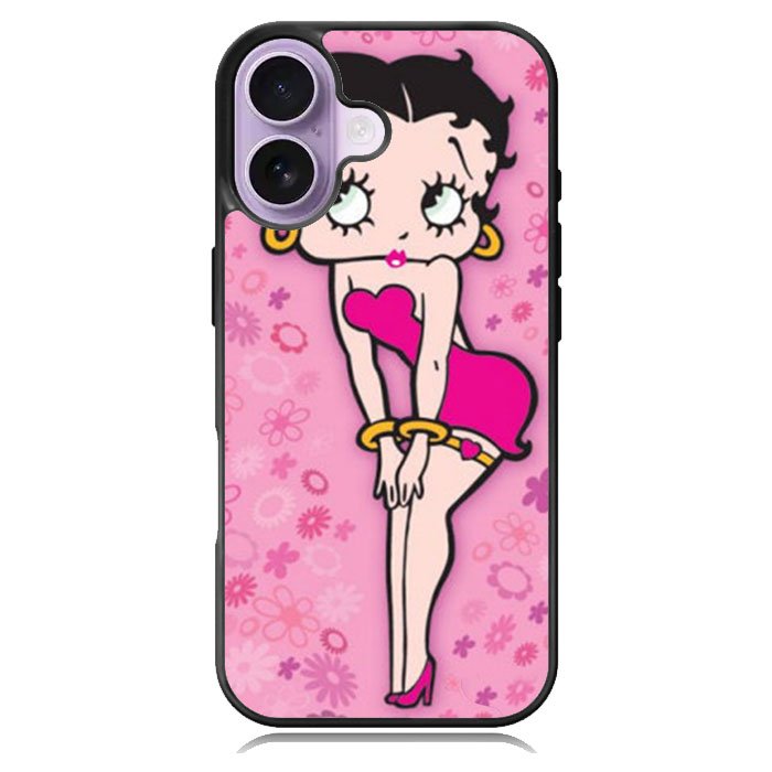 Betty Boop Pink Background Flowers iPhone 16 Case DC0179