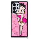 Betty Boop Pink Background Flowers Samsung Galaxy S25 Ultra Case DC0179