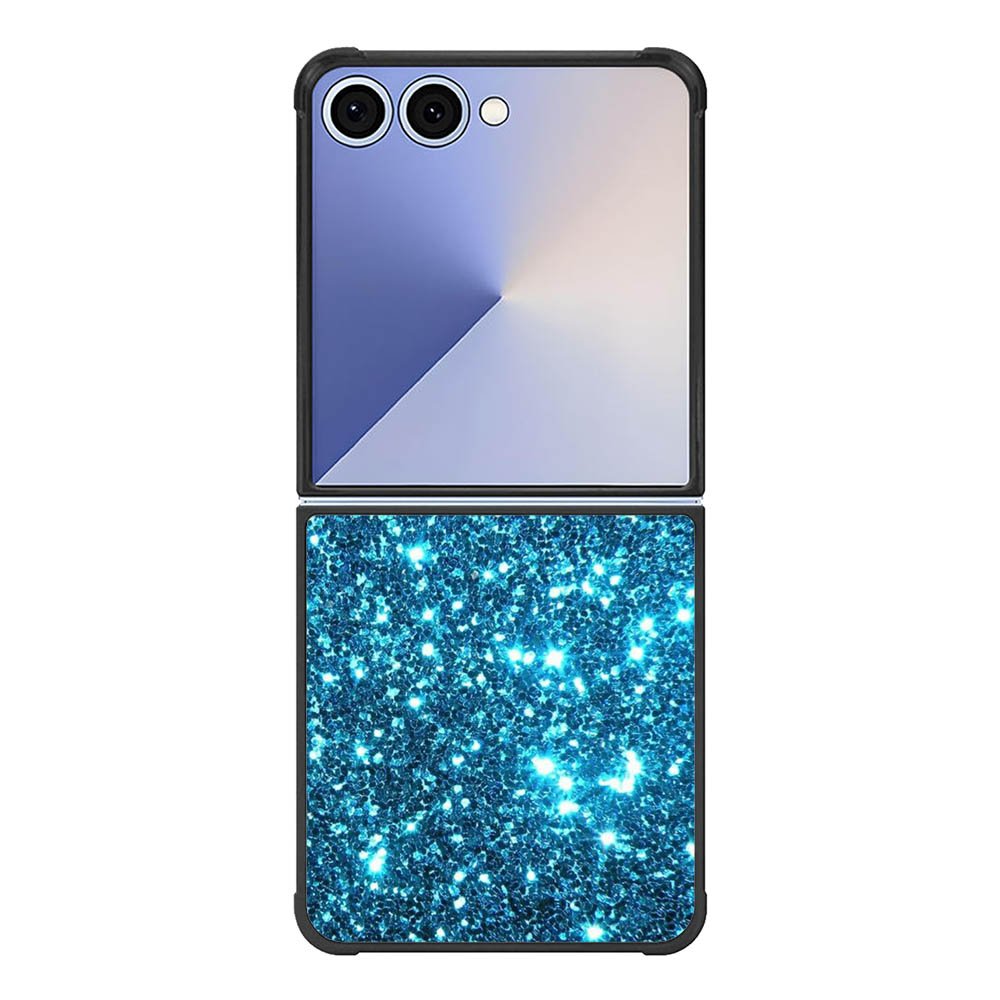 Blue bling sparkling sparkles Samsung Galaxy Z Flip 7 5G Case