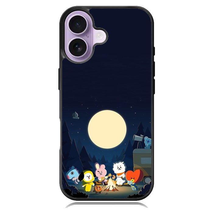 BTS Bt21 Team Camping In Forest iPhone 16 Plus Case DC0253