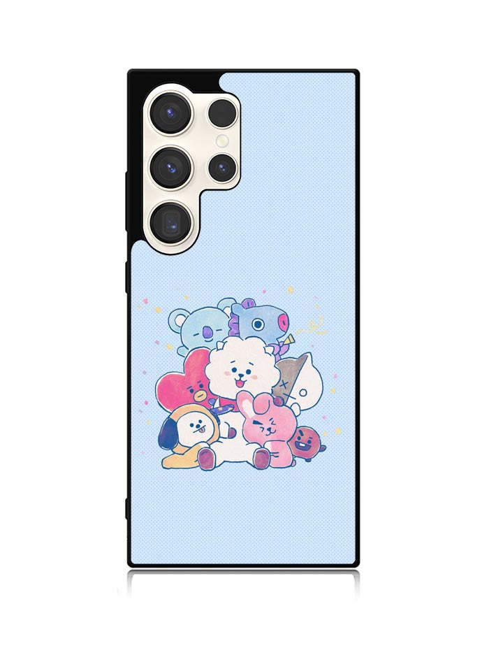 BTS BT21 Blue Texture Samsung Galaxy S24 Ultra 5G Case