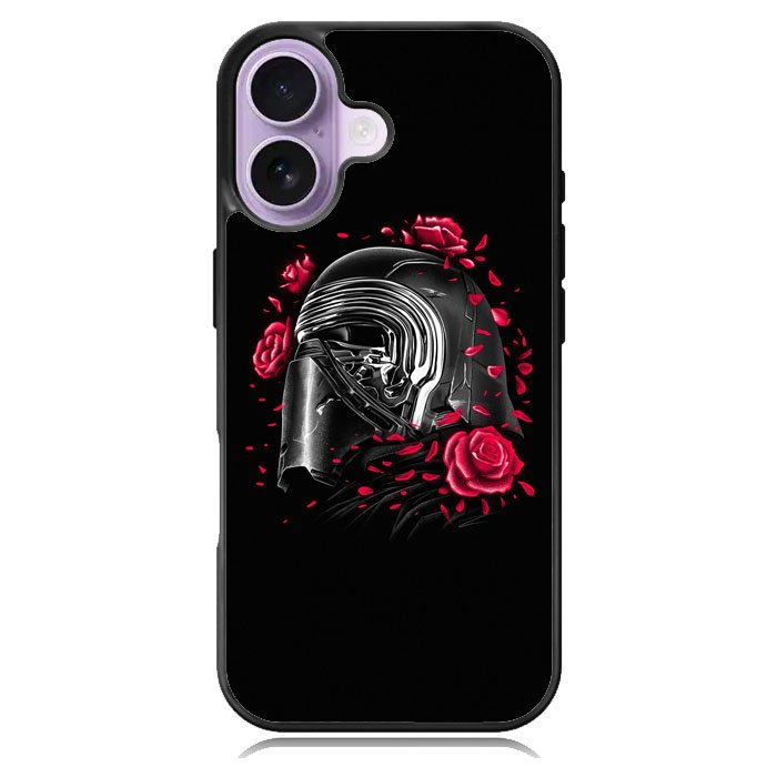Star Wars Kylo Ren Helmet And Roses iPhone 16 Case DC1752