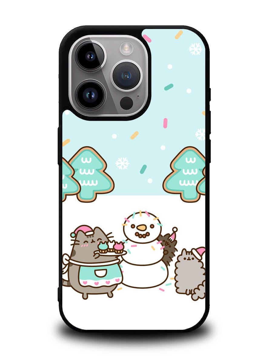 Pusheen The Cat Snow Winter iPhone 15 Pro Case