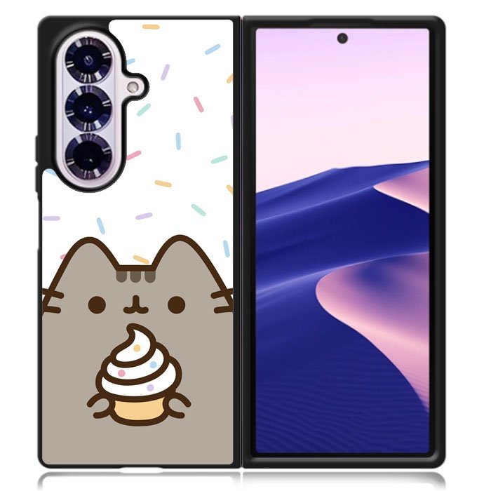 Pusheen The Cat Rainbow Cupcakes Samsung Galaxy Z Fold 7 Case DC1540