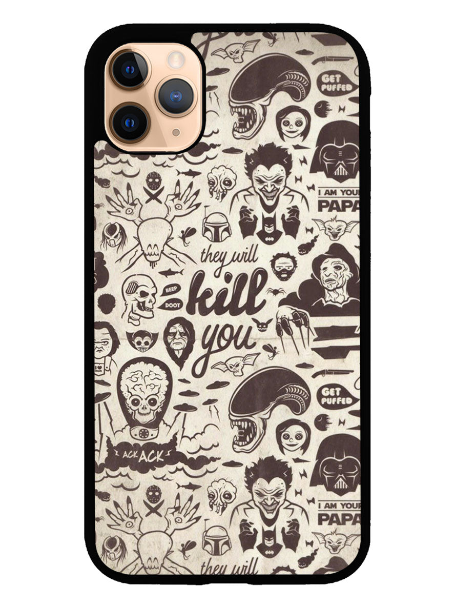 Classic Horror Pattern iPhone 11 Pro Case