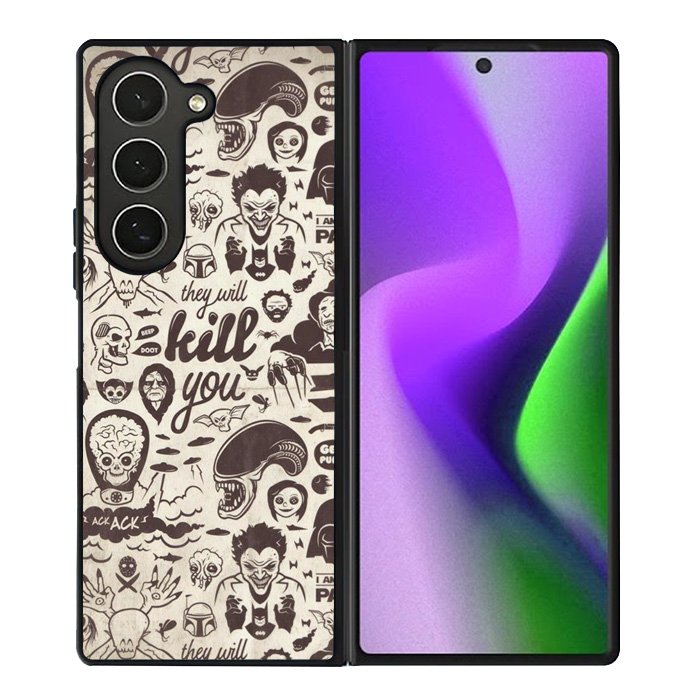 Classic Horror Pattern Samsung Galaxy Z Fold 6 Case