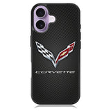 Corvette Logo Carbon iPhone 16 Case DC0388