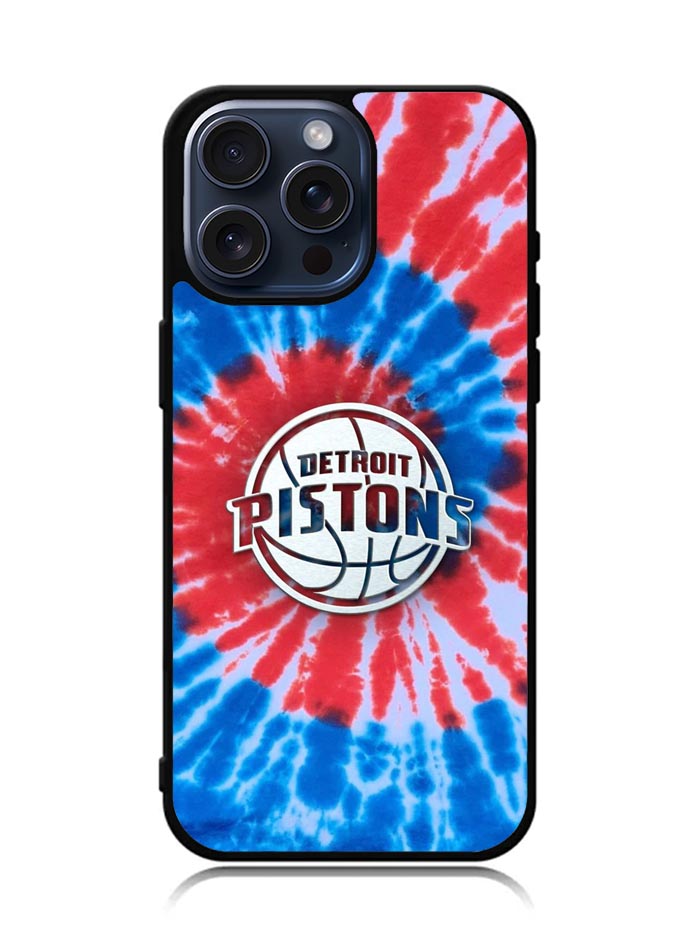 Detroit Pistons Tie Dye Style Logo iPhone 15 Pro Case BLN10706