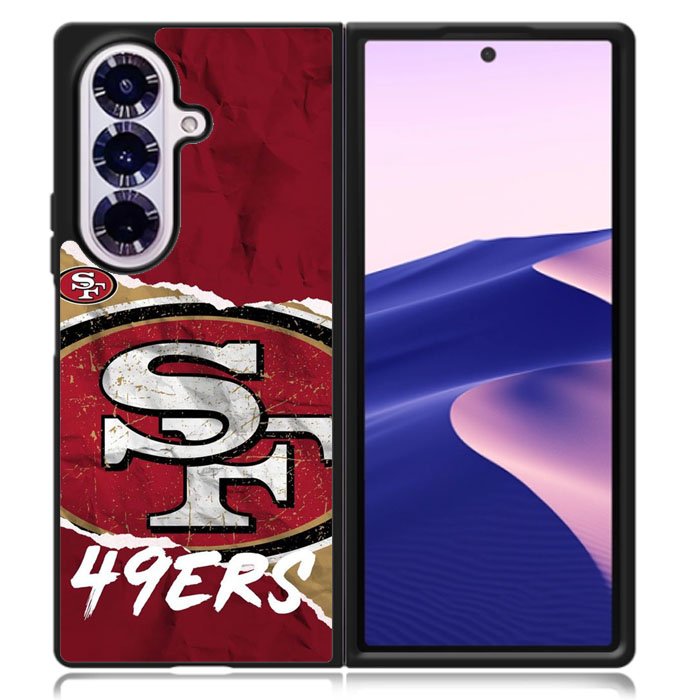 San Francisco 49Ers Torn Paper Style Logo Samsung Galaxy Z Fold 7 Case DC1617