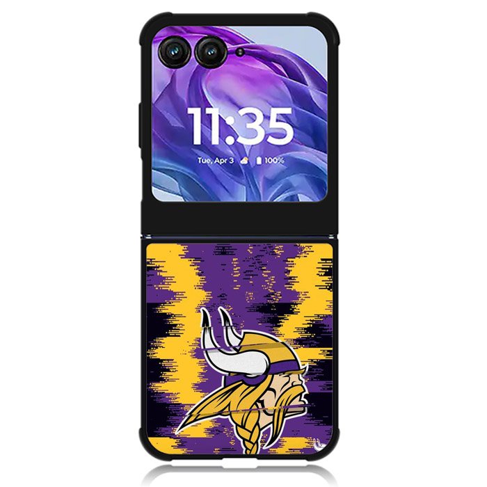 Minnesota Vikings Torn Paper Style Logo Motorola Moto Razr Plus 2024 , Moto Razr+ 2024 Case