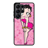 Betty Boop Pink Background Flowers Samsung Galaxy S26 Ultra Case DC0179