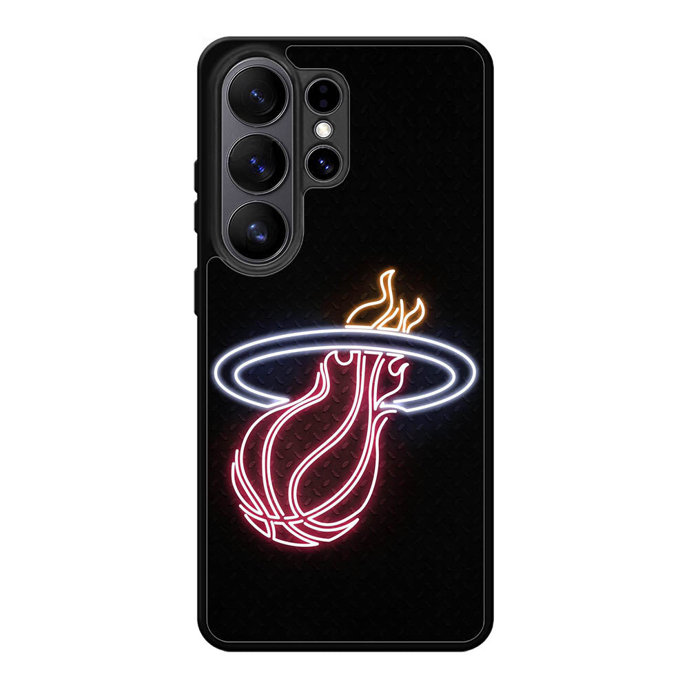 Miami Heat Neon Logo Samsung Galaxy S26 Ultra Case