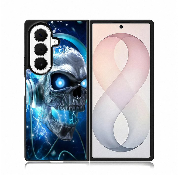 Skull Blue Samsung Galaxy Z Fold 8 Ultra Case DC1675