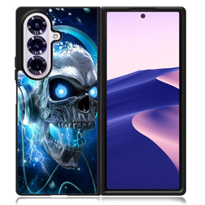 Skull Blue Samsung Galaxy Z Fold 7 Case DC1675