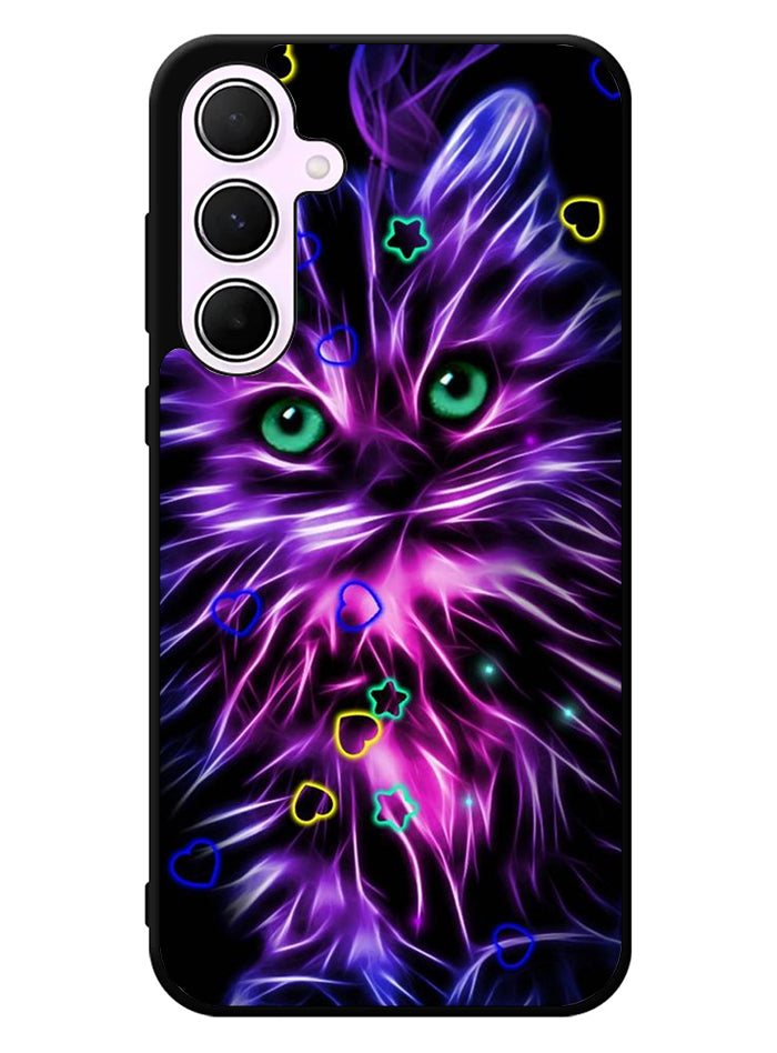 Cat Glow Purple 1st Samsung Galaxy A35 5G Case