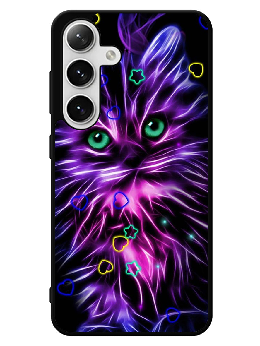 Cat Glow Purple 1st Samsung Galaxy S24 5G Case