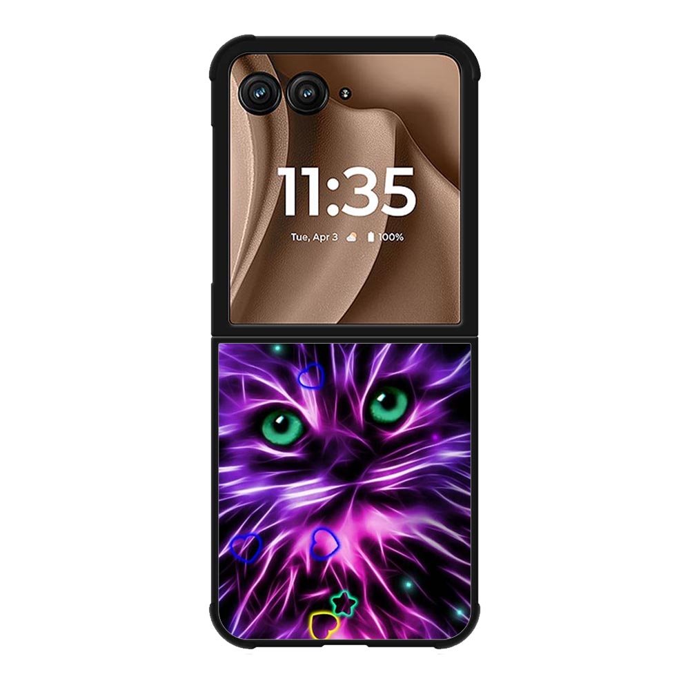 Cat Glow Purple 1st Motorola Moto RAZR Plus 2025 Case