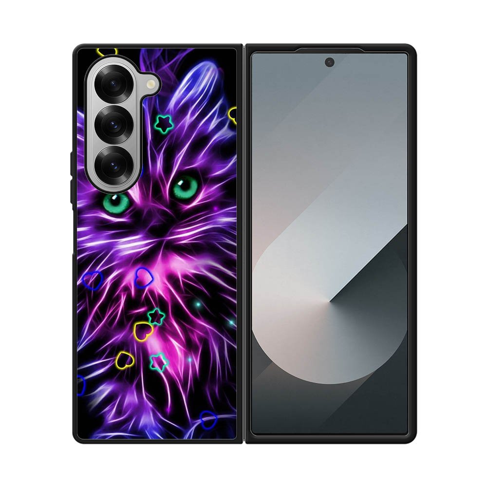 Cat Glow Purple 1st Samsung Galaxy Z Fold 7 5G Case