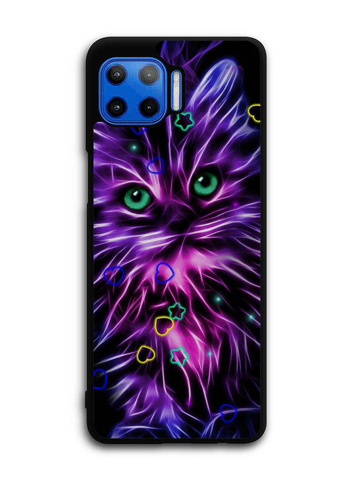 Cat Glow Purple 1st Motorola Moto One 5G Case , Moto One 5G UW Case , Moto G 5G Plus Case