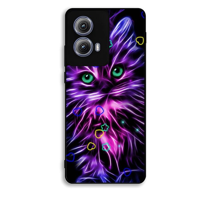 Cat Glow Purple 1st Motorola Moto Edge 2024 Case DC2608