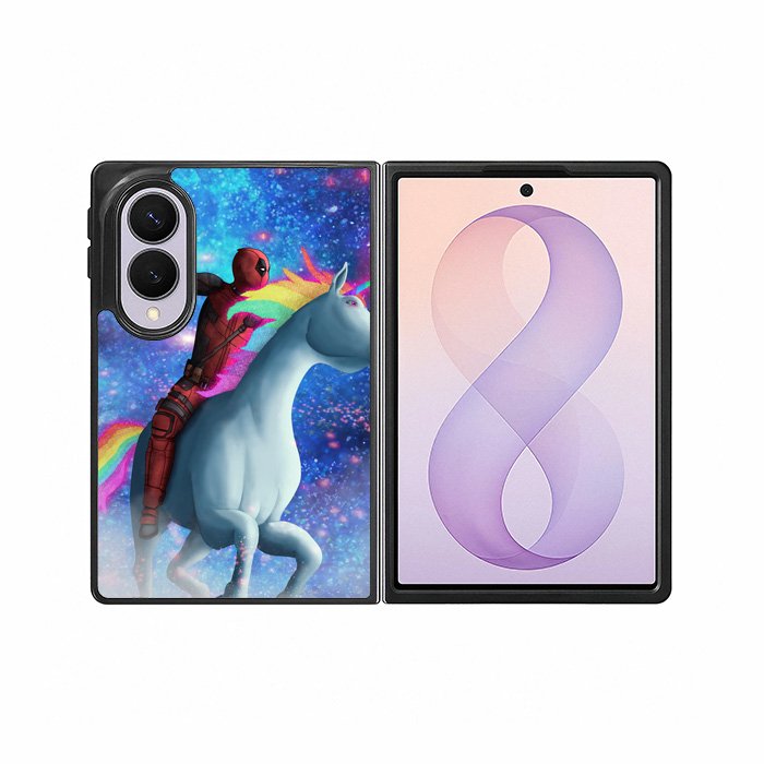 Deadpool on a Unicorn Samsung Galaxy Z Fold 8 Case