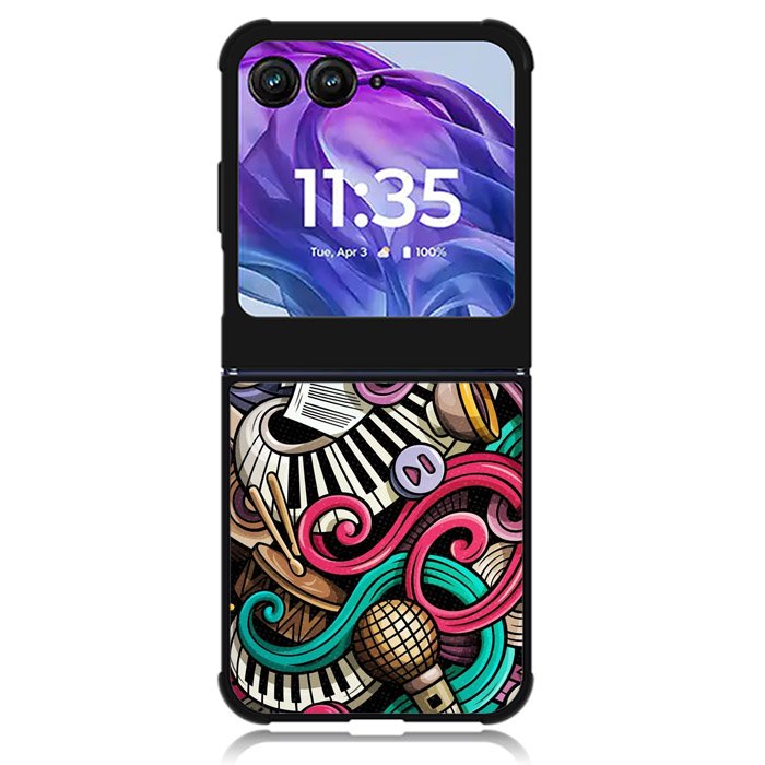 Doodles Music Motorola Moto Razr Plus 2024 , Moto Razr+ 2024 Case