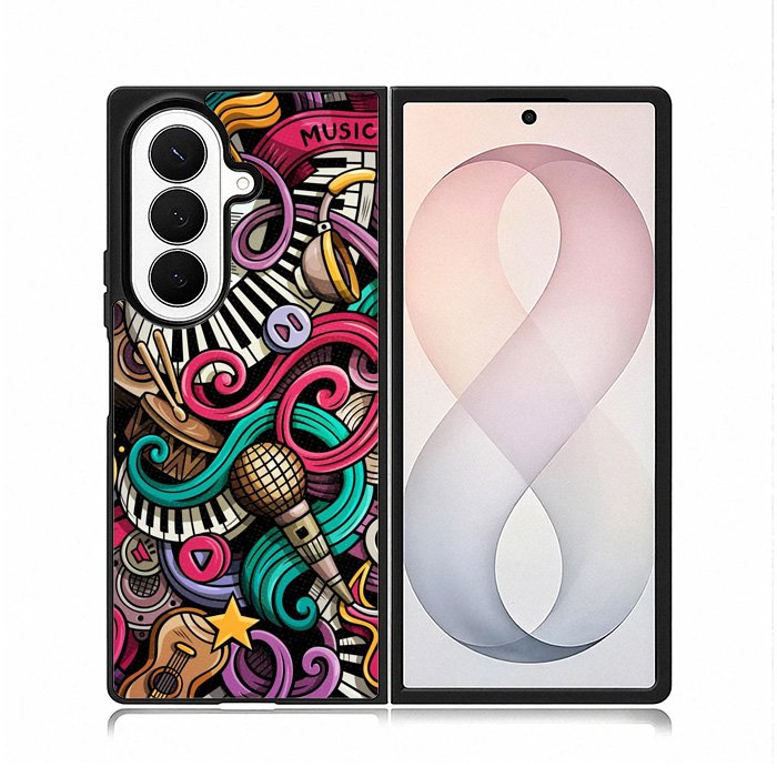 Doodles Music Samsung Galaxy Z Fold 8 Ultra Case