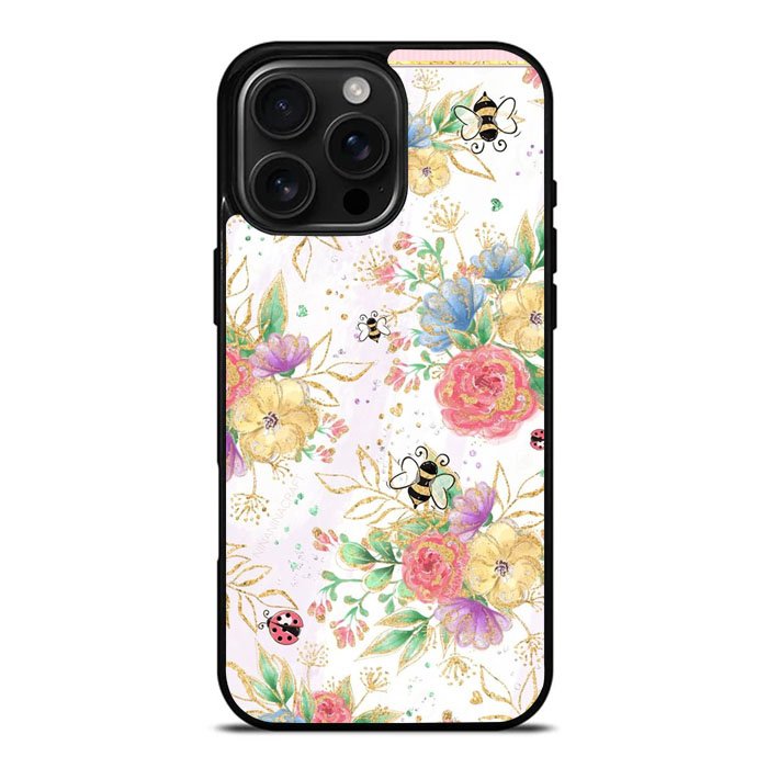 Bee Spring Flowers iPhone 16 Pro Max Case DC0161