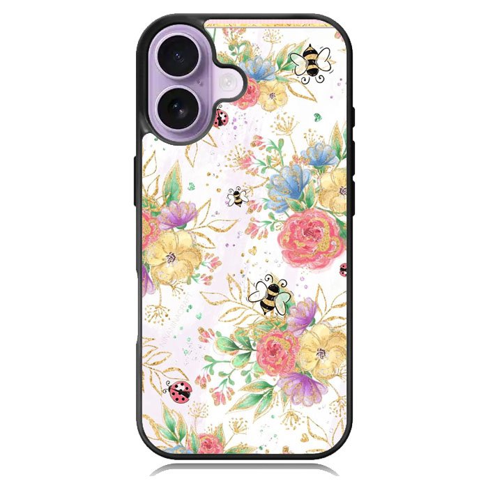 Bee Spring Flowers iPhone 16 Case DC0161