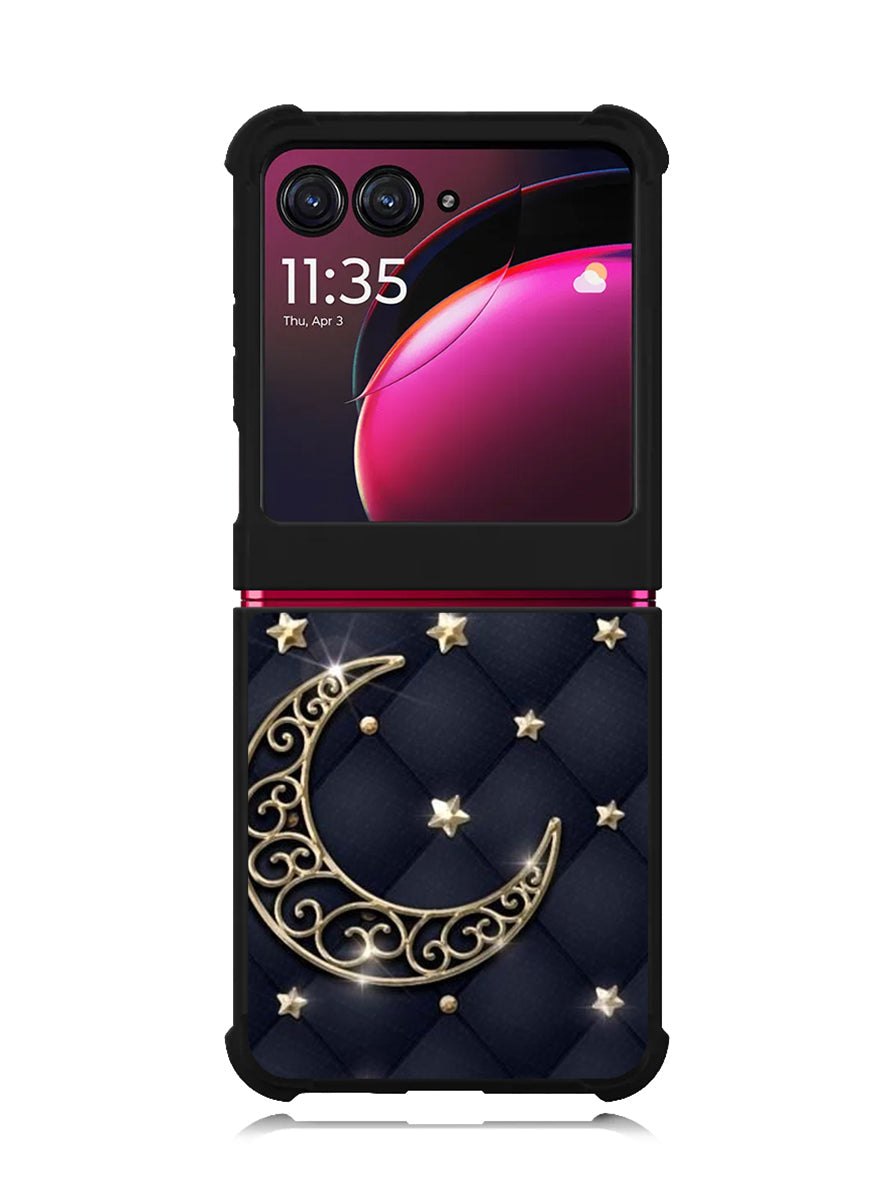 Golden Stars and Moon Motorola Moto Razr Plus 2023 , Moto Razr+ 2023 Case
