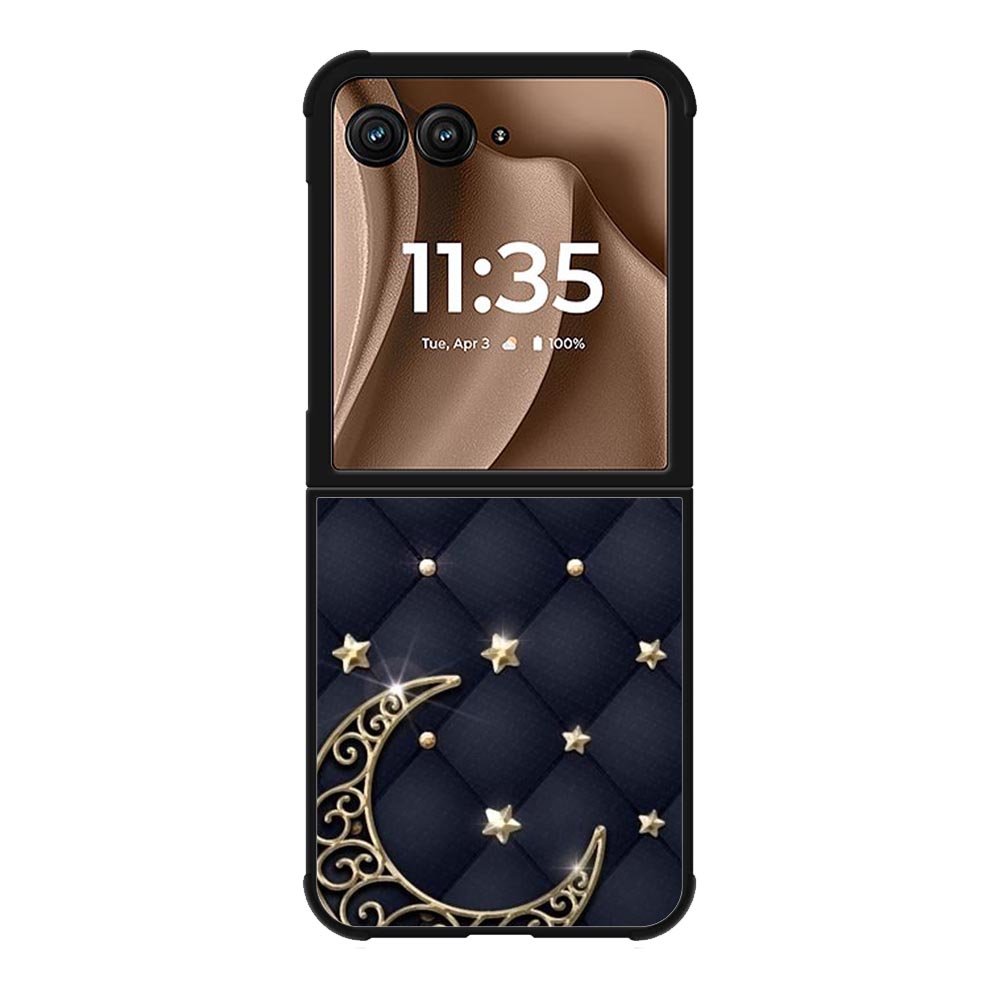 Golden Stars and Moon Motorola Moto RAZR Plus 2025 Case