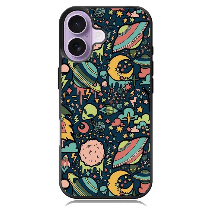 Aliens Rockets Space iPhone 16 Case DC0055