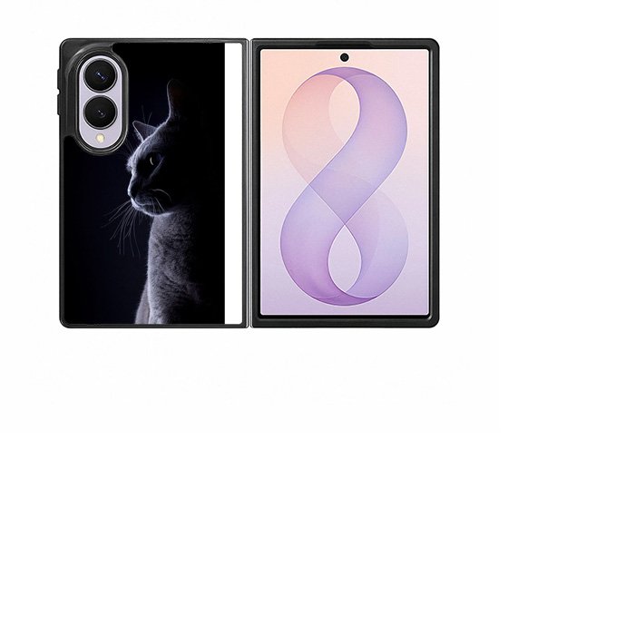 Cat Black White Samsung Galaxy Z Fold 8 Case
