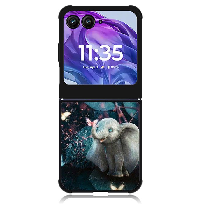 Butterfly Elephant Light F Motorola Moto Razr Plus 2024 , Moto Razr+ 2024 Case