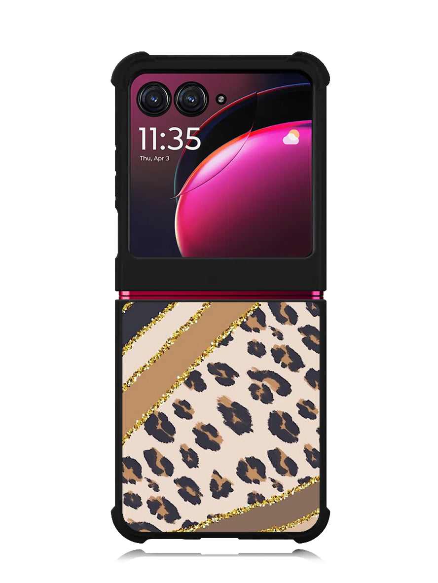 Leopard Gold Motorola Moto Razr Plus 2023 , Moto Razr+ 2023 Case